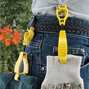 Fluorescent, yellow gloves, clips , construction and warehouse, yard work 1 pc